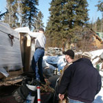 Brother Jeff arrived from Oregon with a truckload of new wood-clad windows!